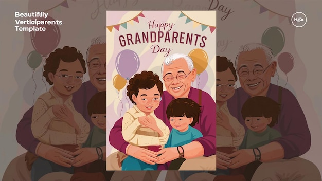 a poster of grandparents and grandparents for a happy grandparents day