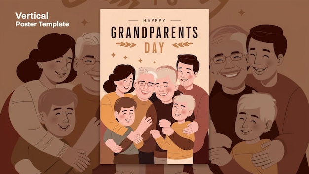 a poster of grandparents and grandparents with a happy grandparents day poster