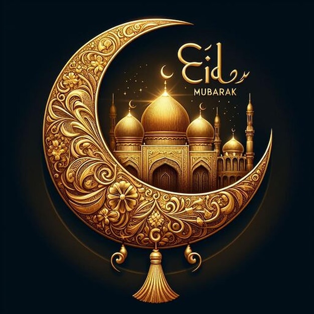 A poster for the greeting card eid mubarak