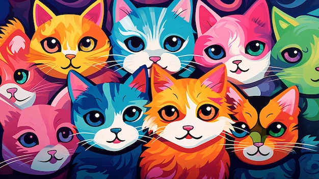 a poster of a group of cats with one of them saying  cats