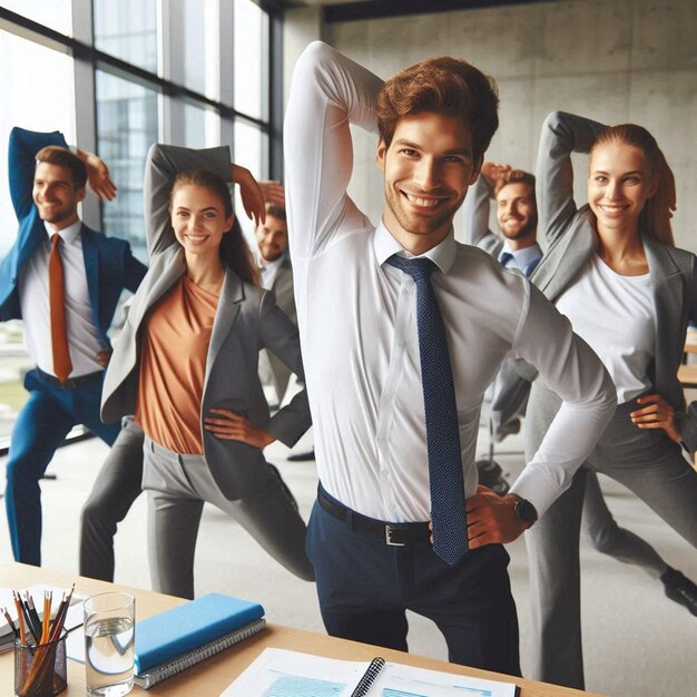 Photo a poster of a group of people in a room with a picture of a man and woman in a suit with the word  do not  on it