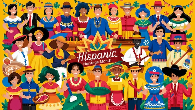 a poster of a group of people with different costumes and the words mexican ethnic