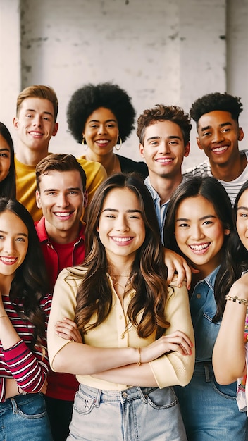 a poster of a group of young people with their arms around each other