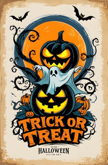 a poster for halloween or halloween with a pumpkin on it