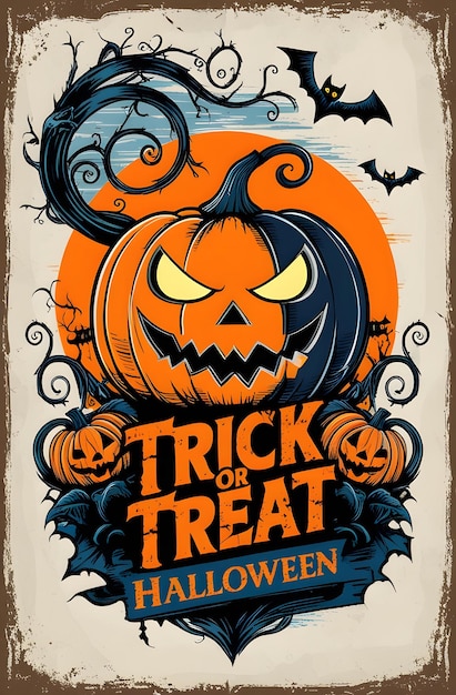 a poster for halloween for halloween with a pumpkin on it