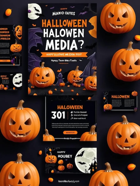 a poster for halloween with a picture of a pumpkin on it