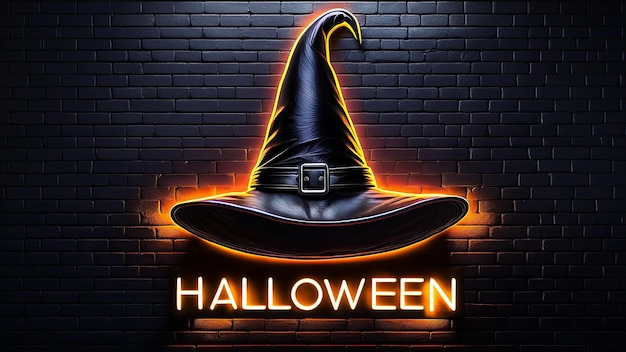 a poster for halloween with a witch hat on it