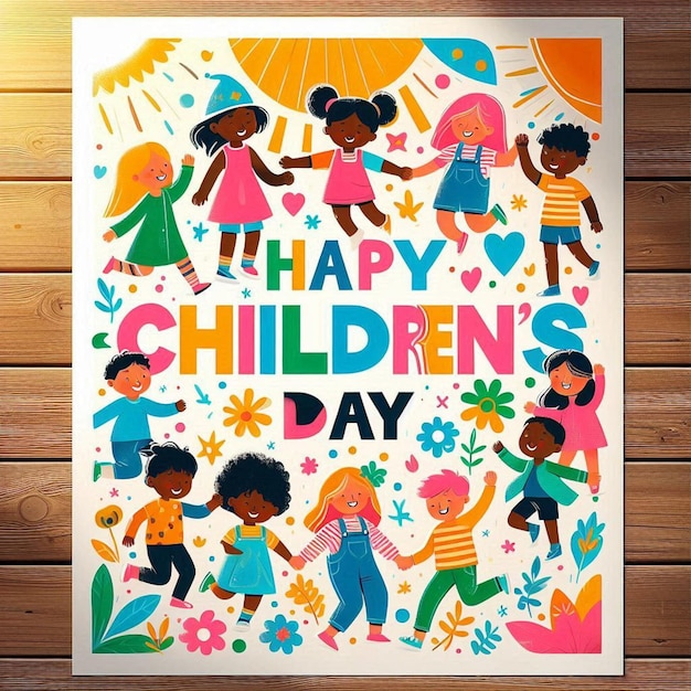 Photo a poster for the happy children day day