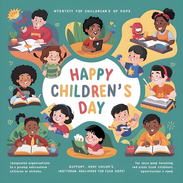 a poster for happy childrens day with a poster that says happy children