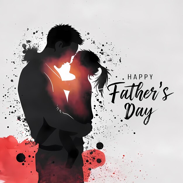 A poster for Happy fathers day silhouette illustration