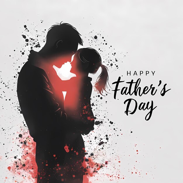 A poster for Happy fathers day silhouette illustration