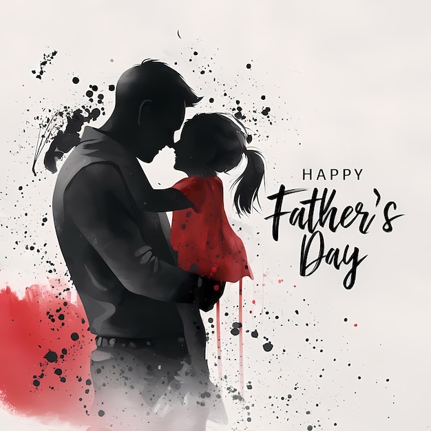 A poster for Happy fathers day silhouette illustration