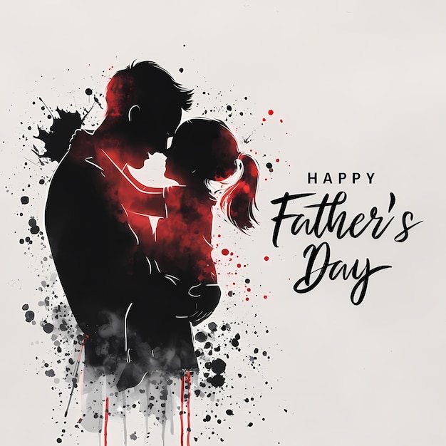 A poster for Happy fathers day silhouette illustration