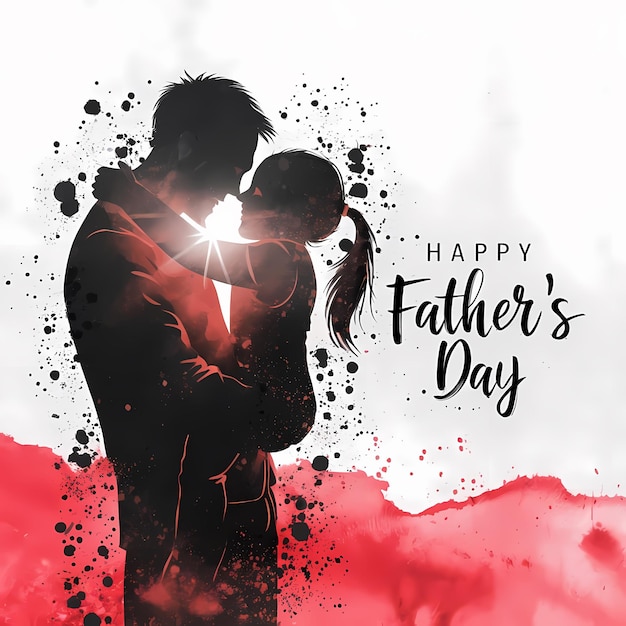 A poster for Happy fathers day silhouette illustration