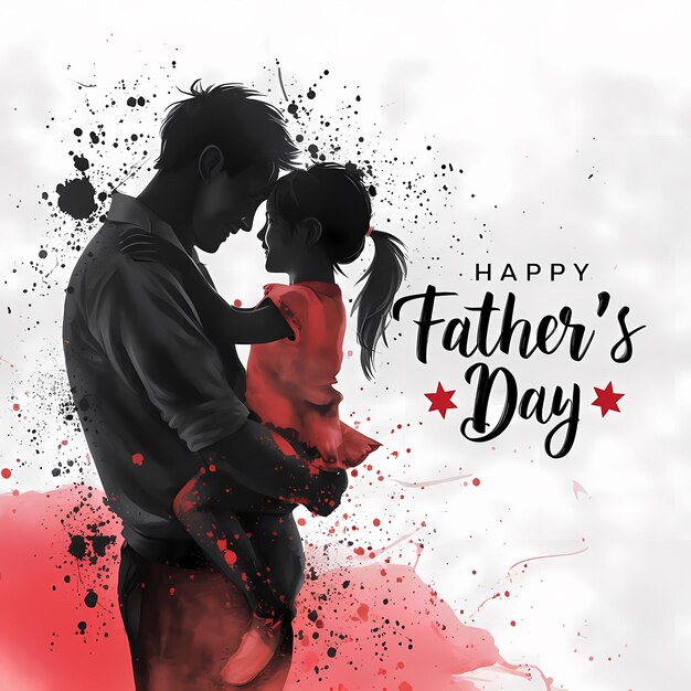 A poster for Happy fathers day silhouette illustration