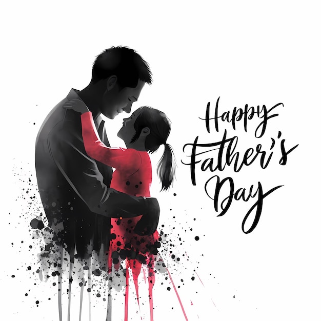 A poster for Happy fathers day silhouette illustration