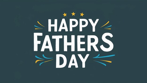 a poster for a happy fathers day with a blue background with gold stars