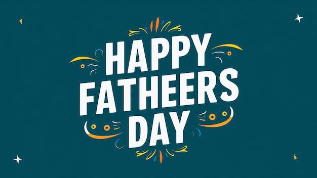 a poster for happy fathers day with a blue background with yellow and orange flowers