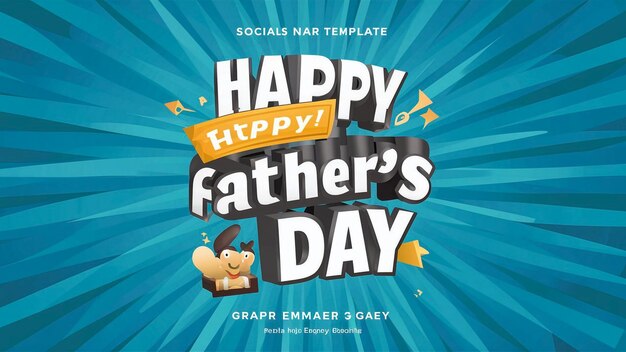 a poster for a happy fathers day with a cute little pig on the back