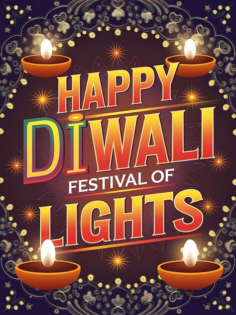 Photo a poster for happy festival of lights and the words happy festival of lights