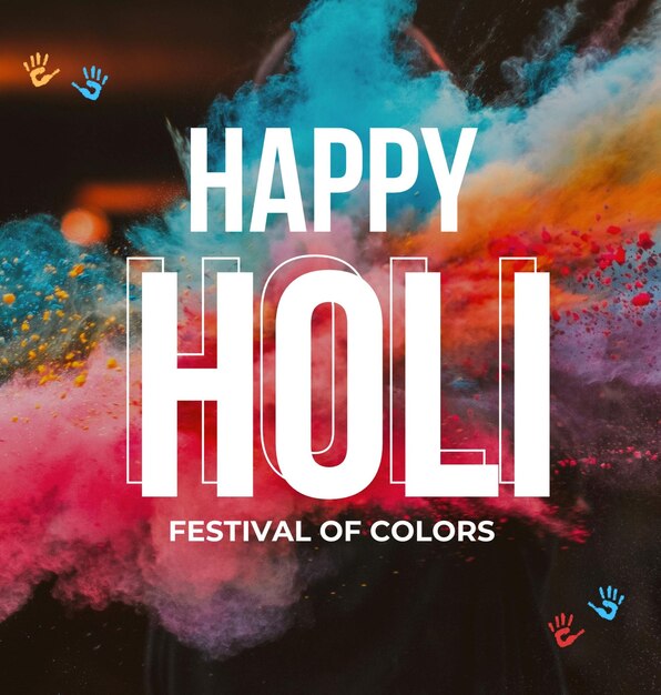 a poster for happy festival with colorful Holi