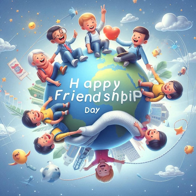 a poster for happy friendship day with a happy friendship day