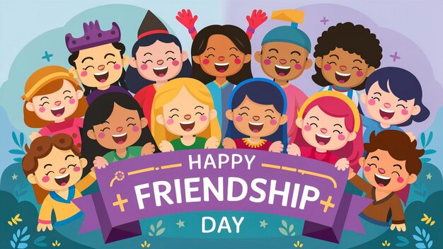 a poster for happy friendship day with a happy friendship