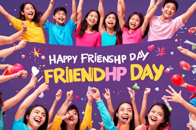 a poster for happy friendship day with happy friendship