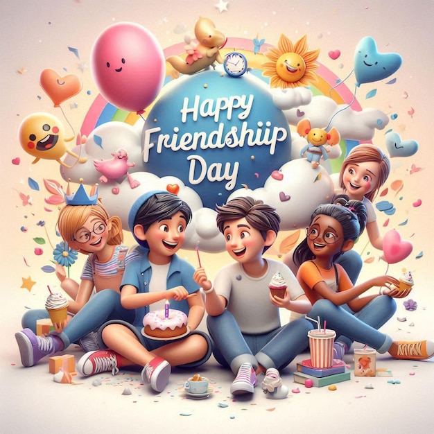 a poster for happy friendship day with a happy friendship