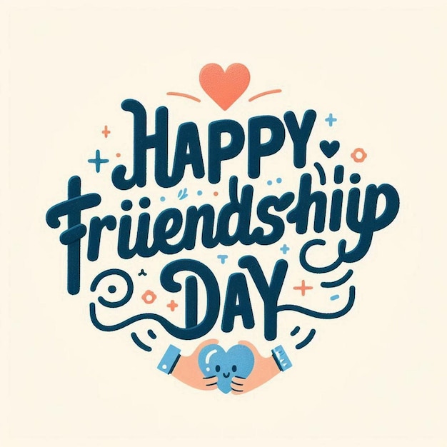 a poster for happy friendship day with a heart that says happy friendship day