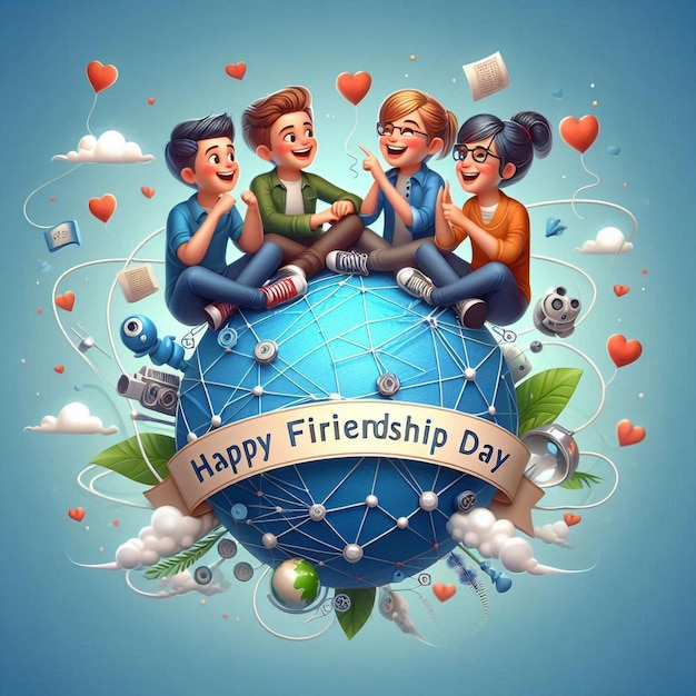 a poster for a happy friendship day with the words happy friendship