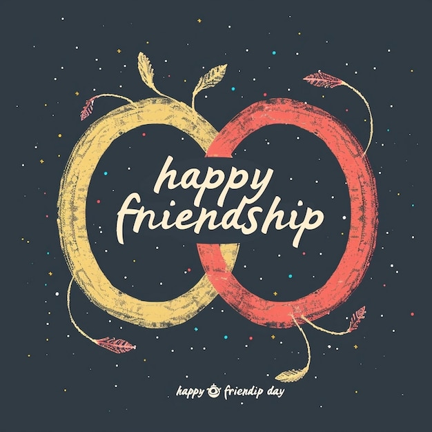 Photo a poster for happy friendship with a circle of yellow and red circles