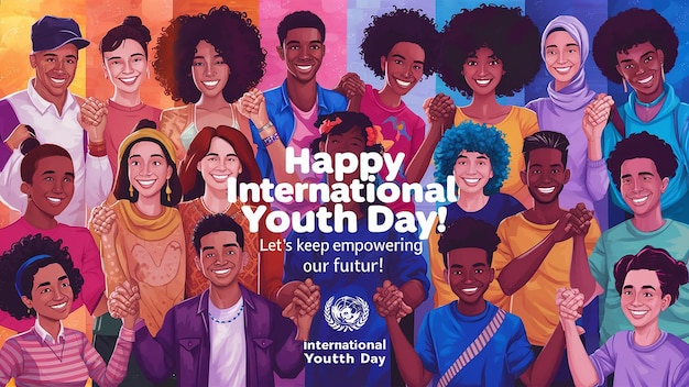 poster for happy international youth with a poster that says happy youth