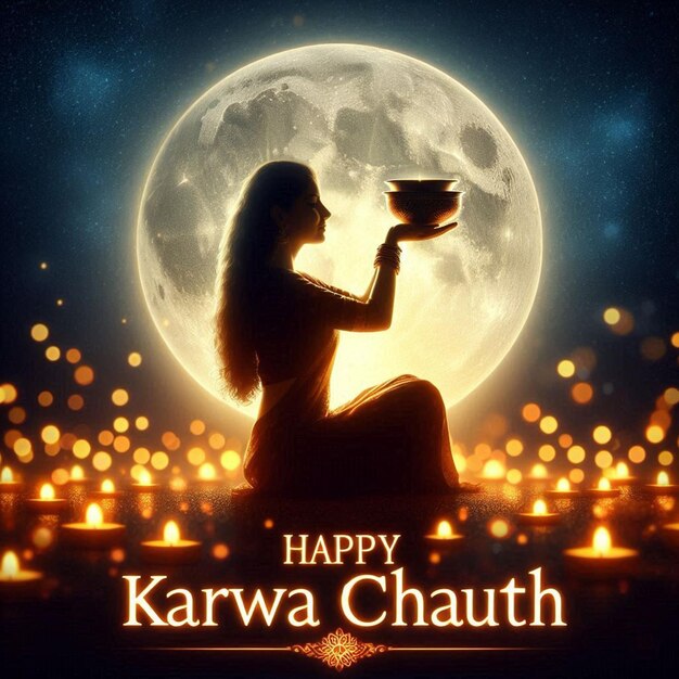 Photo a poster for happy karwa chauth