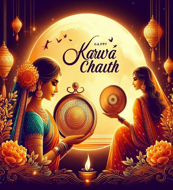 Photo a poster for happy karwa chauth