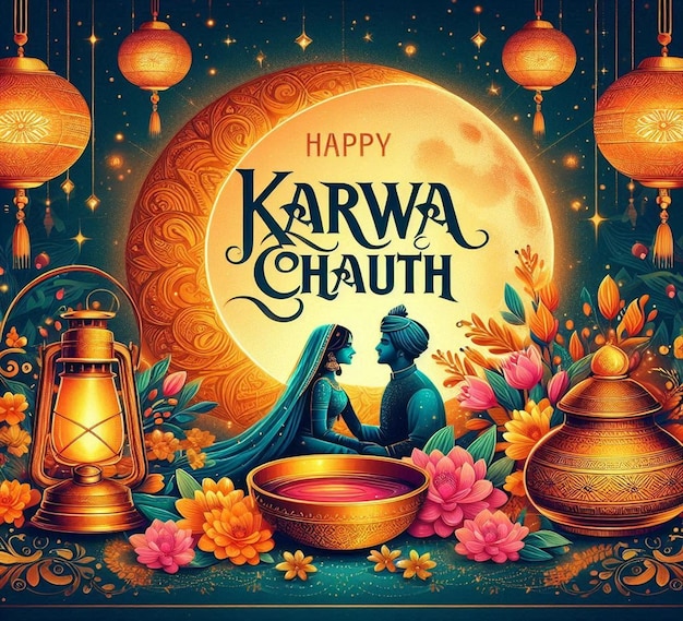 A poster for Happy Karwa Chauth