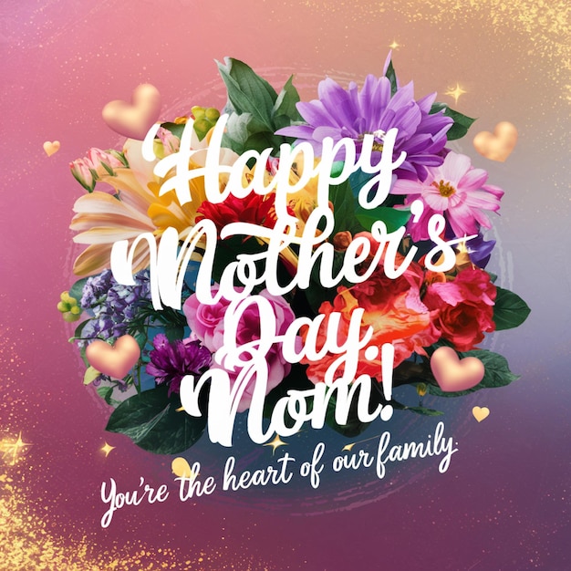 a poster for a happy mothers day with flowers and text that says happy mothers day