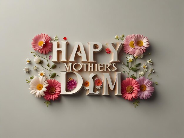 Photo a poster for happy mothers day with flowers and the words happy mothers day