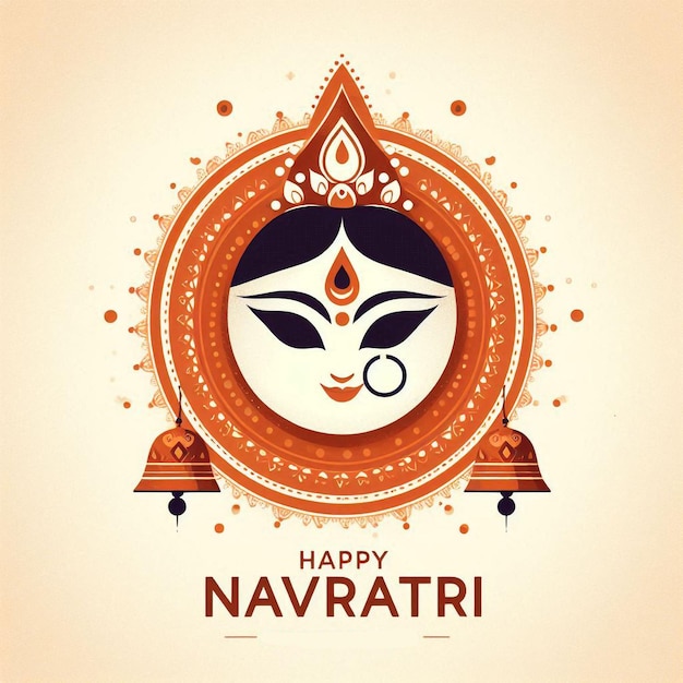 Photo a poster for a happy navrat that is decorated with a face