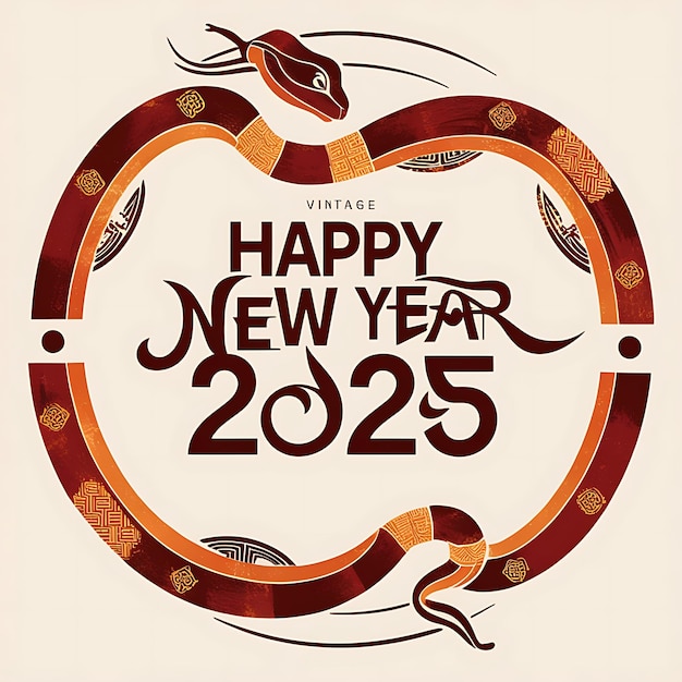 Photo a poster for a happy new year 2025 with a snake on it