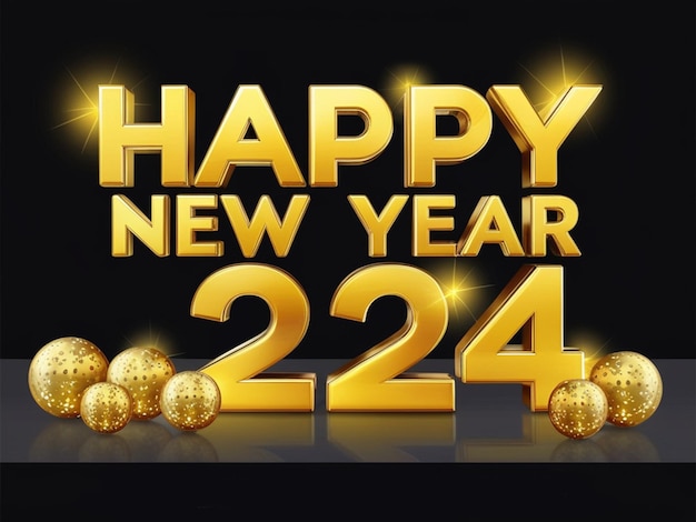 Photo a poster for happy new year with a gold background and a happy new year on it