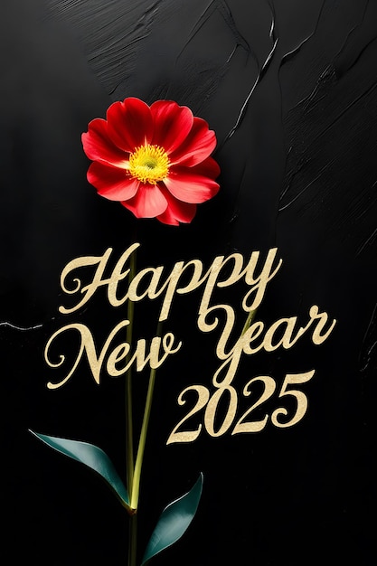 Photo a poster for happy new year with a red flower and the year 2012 on it