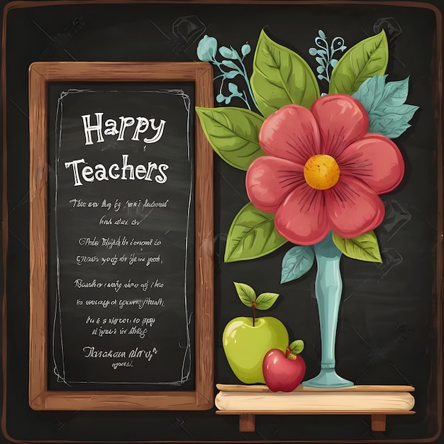 Photo a poster for happy teachers with a chalkboard that says happy teachers