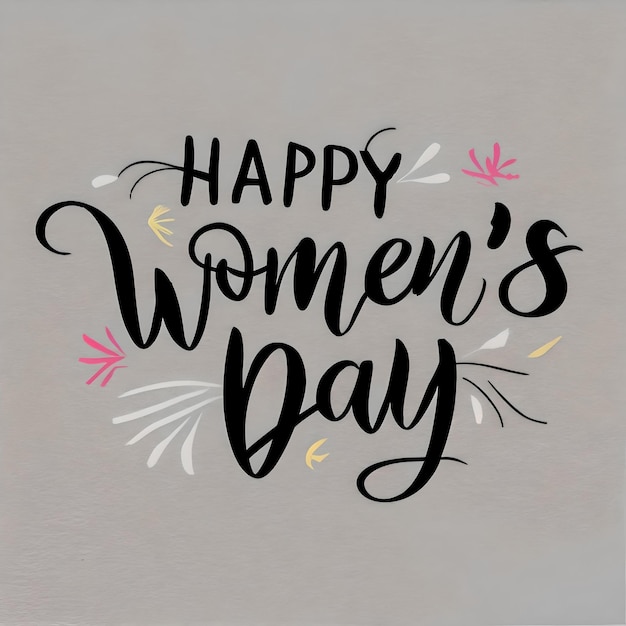 A poster for a happy women day day with text happy women day