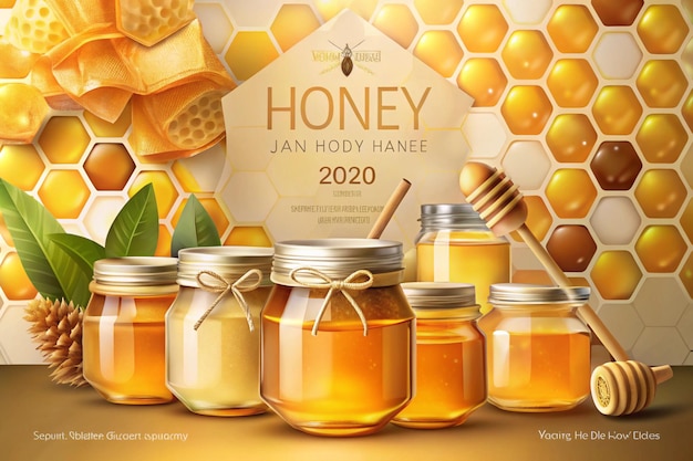 Photo a poster for honey honey with the words honey beek on it