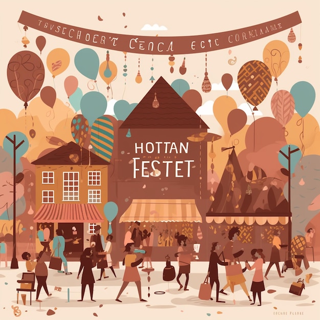 A poster for hotten festt with a crowd of people