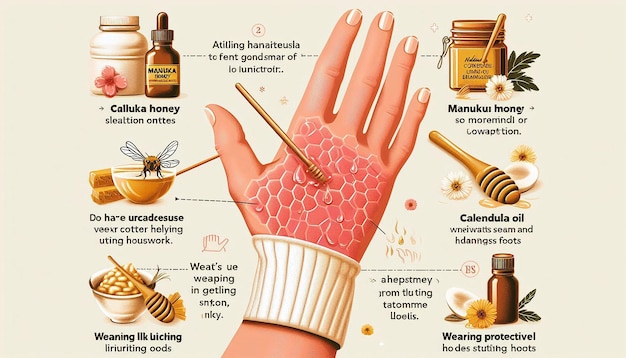 a poster of a human hand holding a jar of honey