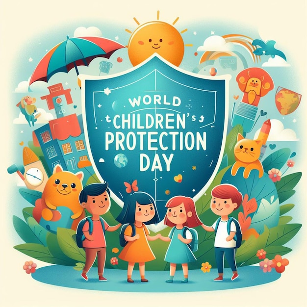 poster illustration for World Childrens Protection Day