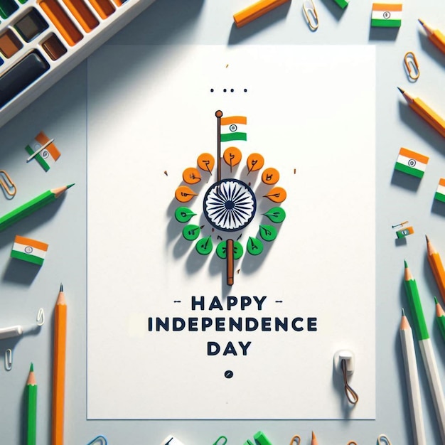 a poster of the independence day on a white background with the words happy independence