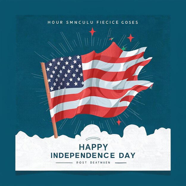 a poster for independence day with a flag and a flag that says quot happy independence day quot